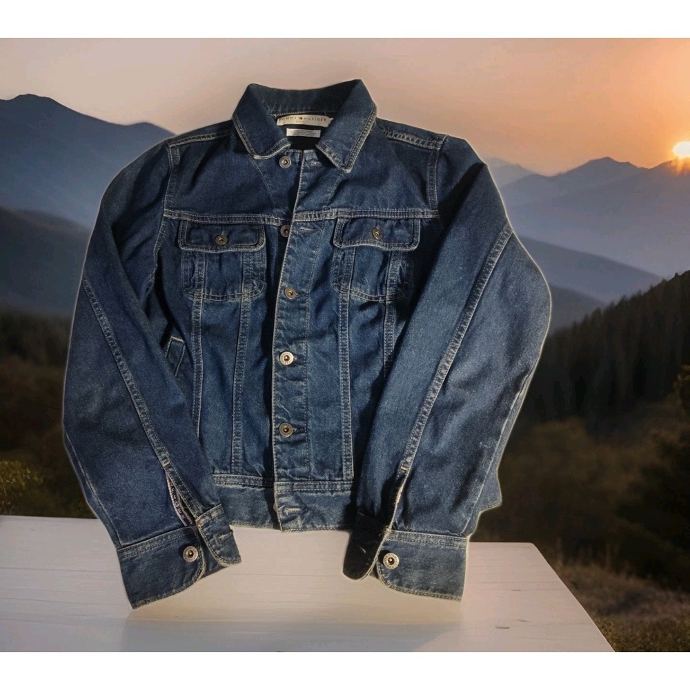 Tommy‎ Hilfiger Denim Jacket Medium 38 Trucker Y2K Vintage